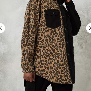 Oversized jean button up